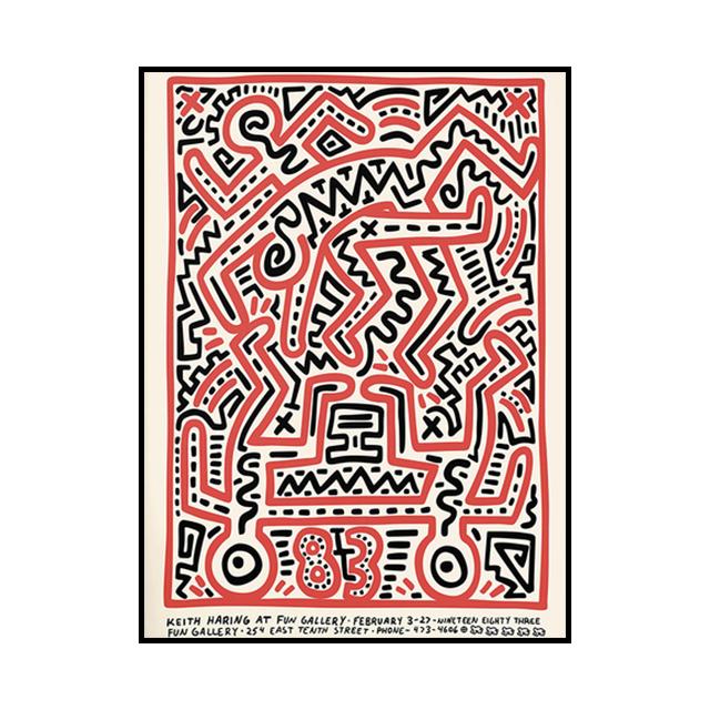 Keith Works Ausstellung, Leinwandgemälde, Graffiti-Stil, dekoratives Poster, Wohnzimmer, Wandkunst, Drucke, moderne Heimdekoration, ästhetisch