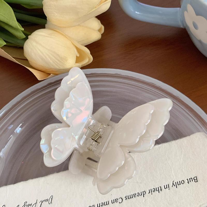 

Новые заколки для волос в виде бабочки из ацетата, женские, элегантные, цветные, с бантом, заколки для волос в виде акулы, заколки-крабы для женщин, аксессуары для волос для девочек белый