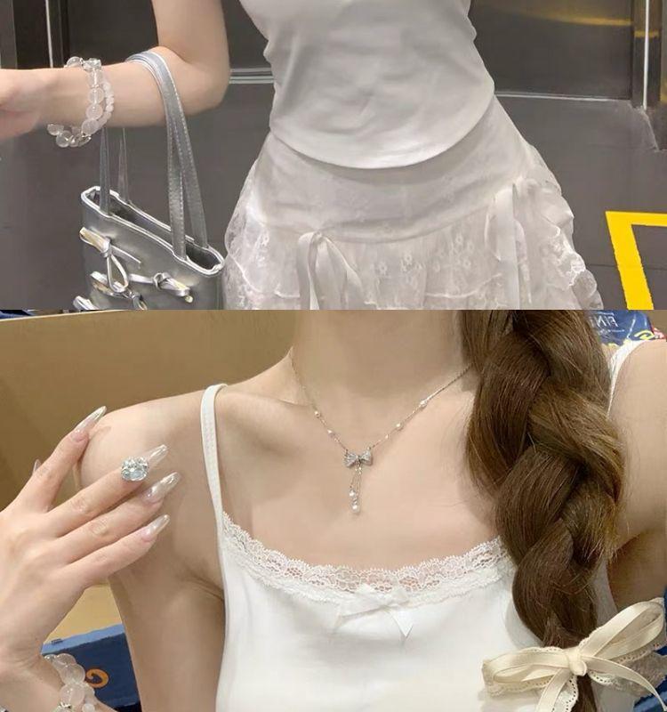 Women's Plus Size Lace Trim Cotton Camisole - Spring/Summer Sleeveless Slimming Base Layer Top