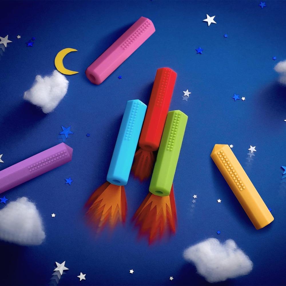 Chewable Autism Chew Toys 65*15 MM Pencil Toppers Cute   Office