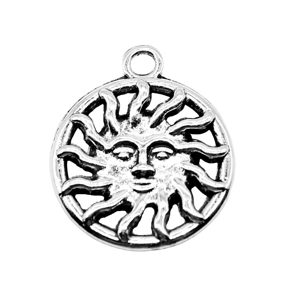 Sun And Moon Face Charms Multi Color Alloy Pendants For Celestial Themed Jewelry
