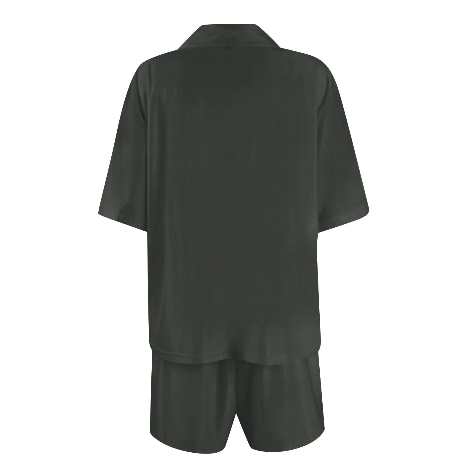 Женская шелковая пижама с коротким рукавом из сатина — фото 3