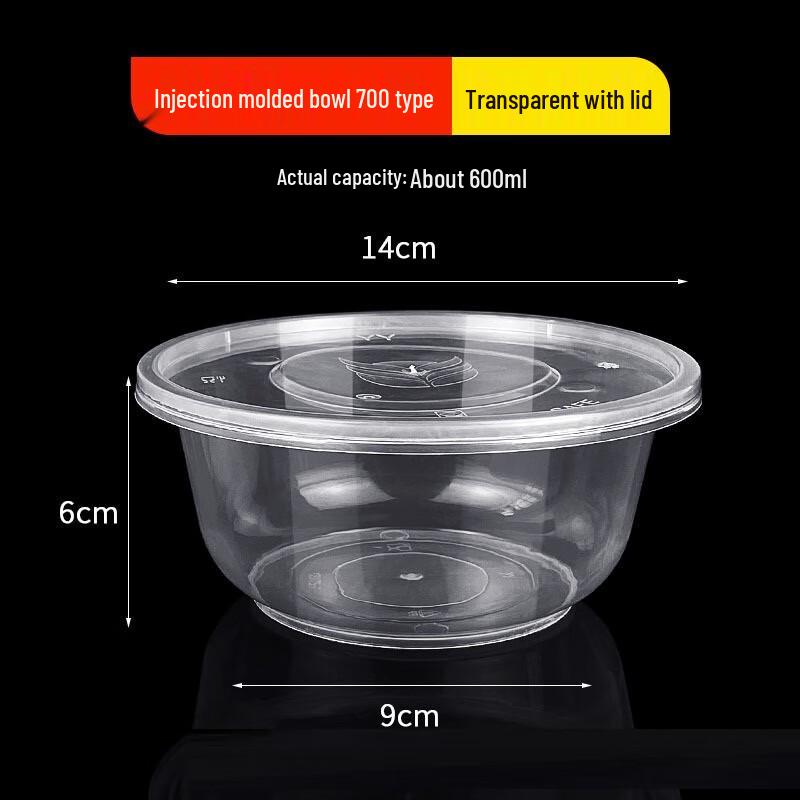 Disposable Plastic Takeout Bowl with Lid