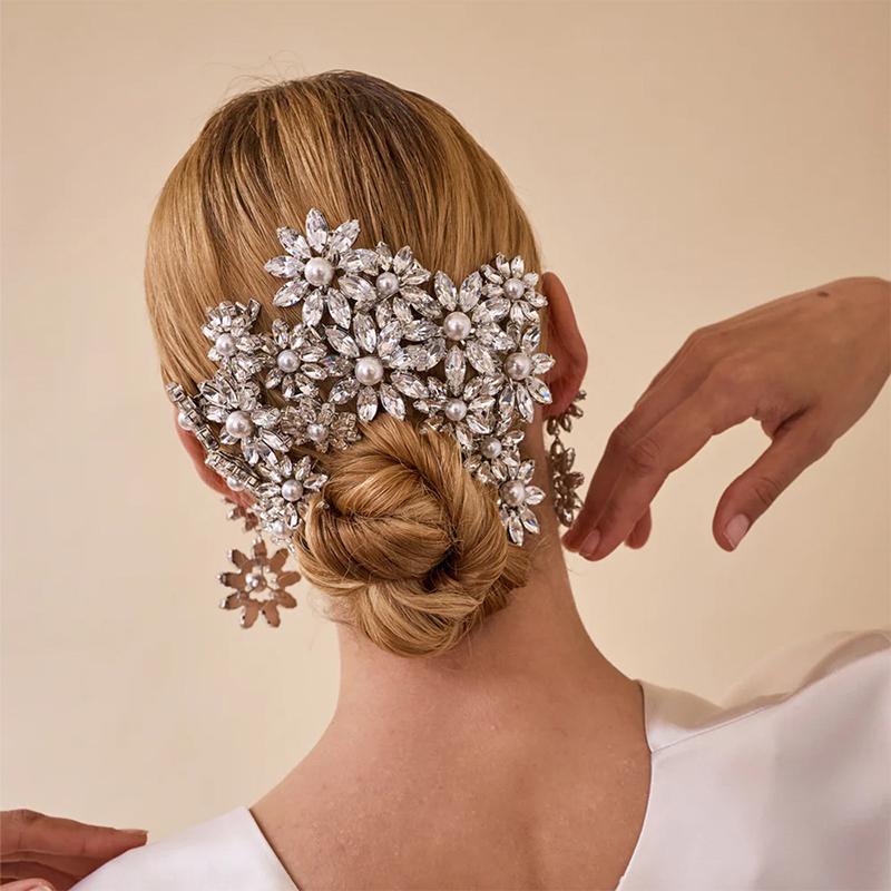 Flower Hair Combs Clips Bridal Wedding Hair Accessories For Women Bride Hairpins