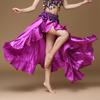 Belly Dancing Side Pulling Long Satin Skirt Lady Belly Dance Skirts Women Sexy Oriental Belly Dance Skirt Professional Dance Performance