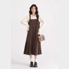 Women's French Corduroy Fishtail Overall Dress - Autumn/Winter Belly Slimming Suspender