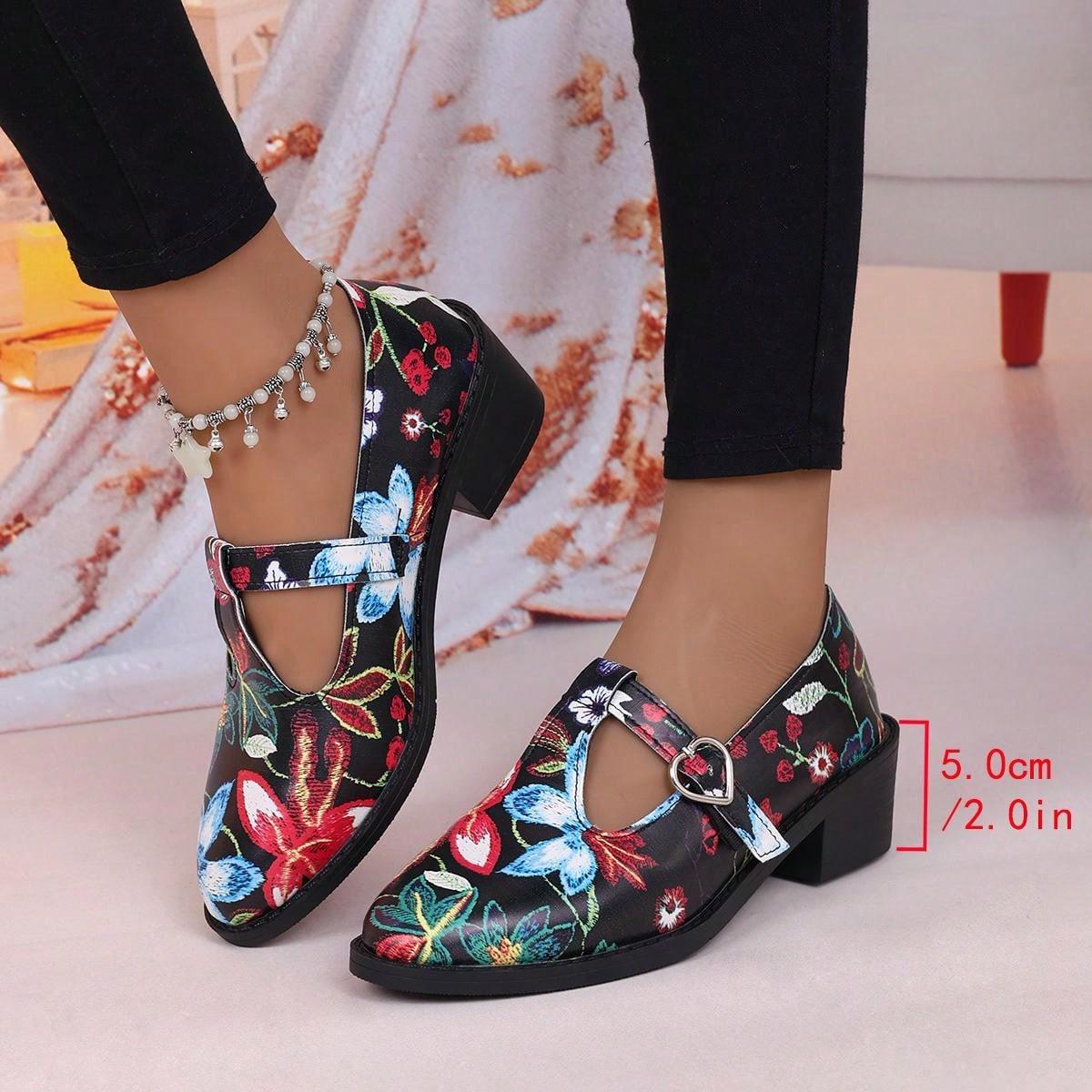 Women s Retro Thick-Heel Mary Janes - Mori Style Round Toe Casual Shoes 35
