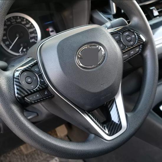 Carbon Fiber Steering Wheel Frame Trim For Toyota Corolla Cross -2025