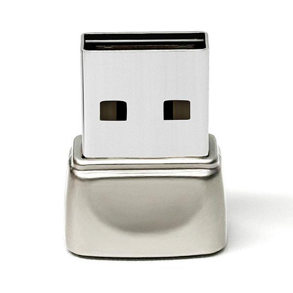 Silver Aluminum Alloy USB Fingerprint Login Device - Driver-Free, Plug and Play.