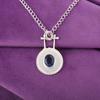 London Blue Topaz Stone Friend Gift Engagement Handmade Pendant Sterling Silver PP-57-1