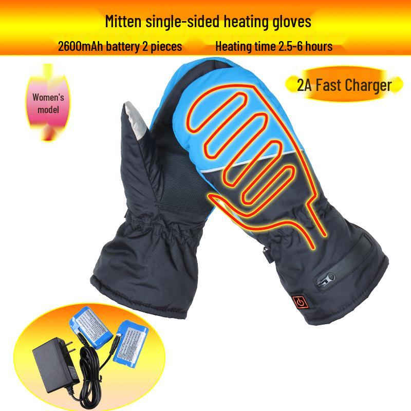 Перезаряжаемые электрические перчатки с подогревом для мужчин и женщин - Зимние мотоциклетные перчатки с двусторонним подогревом