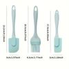 3pcs Silicone Baking Spatulas And Oil Brush Set, Food Grade Silicone Butter Cream Spreaders And Pastry Brush, Kitchen Utensils .