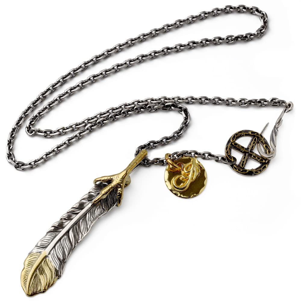 

Brand Feather Necklace Silver 925 Gold Prongs Gold Tip Native American Indian Jewelry Feather Metal Charm Custom Silver Chain Hypoallergenic Comes