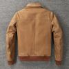 Flight Suit A2 Soft Genuine Cow Men Leather Jacket Brown Aviator Bomber Jackets Man Coat Spring Autumn