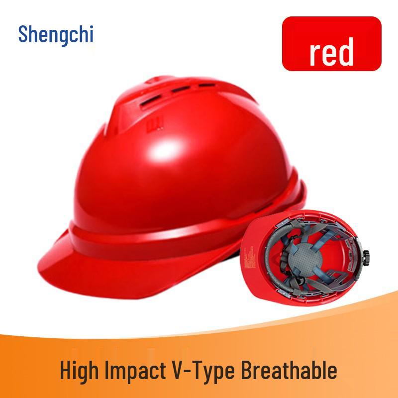 Shengchi Men's Anti-Smash Breathable Safety Helmet, Transparent Three-Ribbed, ABS Thickened for Construction Workers
