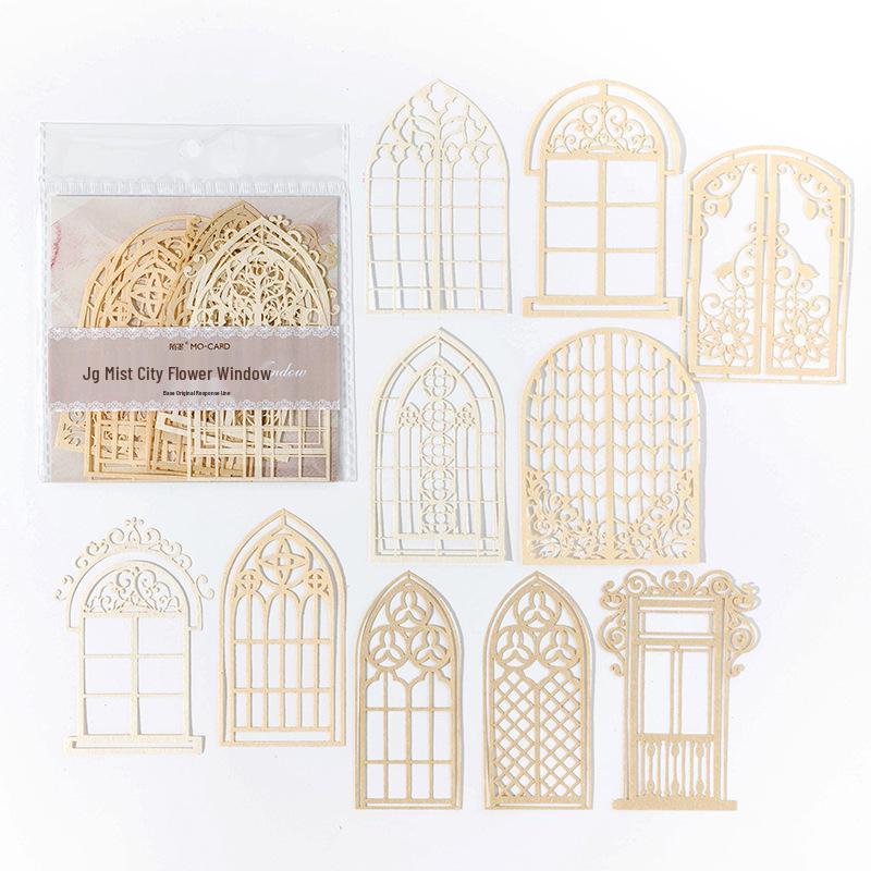 Momo Paper Lace Love Song Series: Hollow Lace Journal Decoration, 10 Sheets/Pack - 6 Stylish Designs