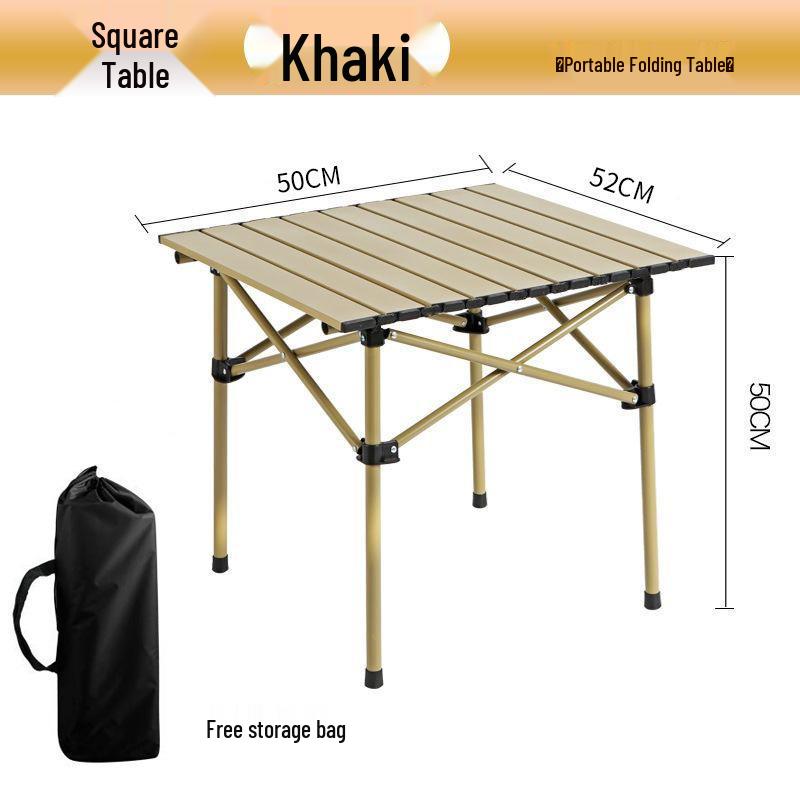 1.2m Portable Outdoor Egg Roll Camping Table Set with Carbon Steel Folding Chairs