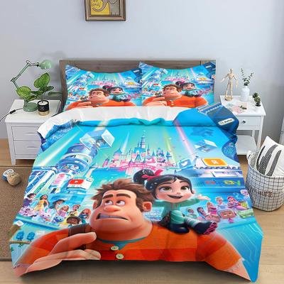 Wreck-It Ralph Duvet Bedding Set for Children King Size Luxury Cover 100% Polyester 3-Piece Christmas Gifts Home Decor