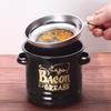 Retro Mini Enamel Stew Pot & Seasoning Jar with Lid - Double-Eared, Food Grade Storage Can