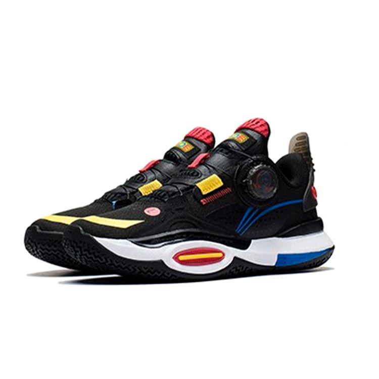 Li Ning Comfortable Daily Non-Slip Shock Absorbing Wear-Resistant Low-Top Basketball Shoes Kids sneakers Black YKBS060-3