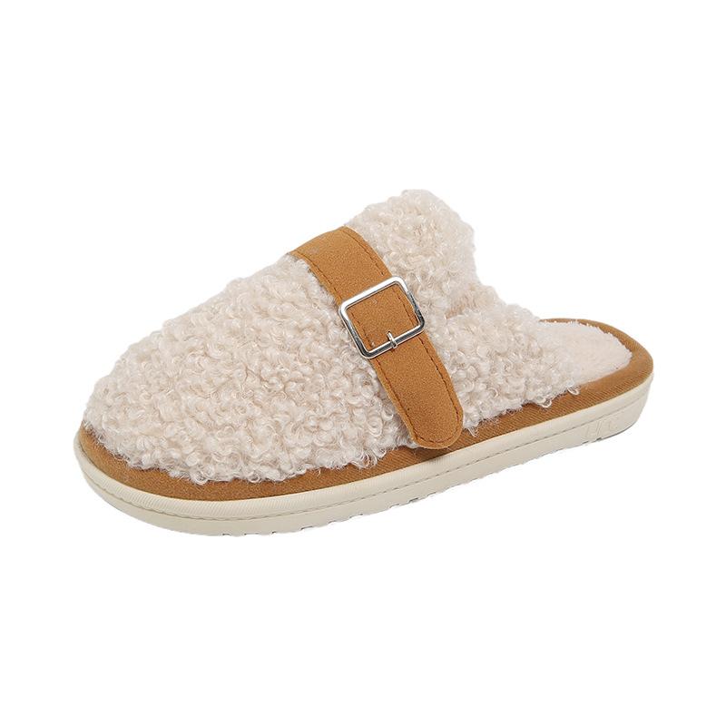 

Модные Зимние Теплые Женские Тапочки Простые Бархатные Тапочки для Улицы 2025 Осень/Зима Хлопковые Шлепанцы Зимняя Мода Женская Обувь 36-37