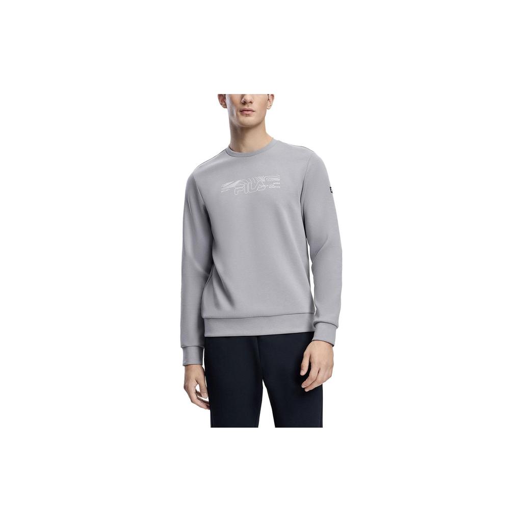 FILA Logo Printed Fitness Crew Neck Sweatshirt Men sweatshirt Dusty-Gray A11M341206F-GY