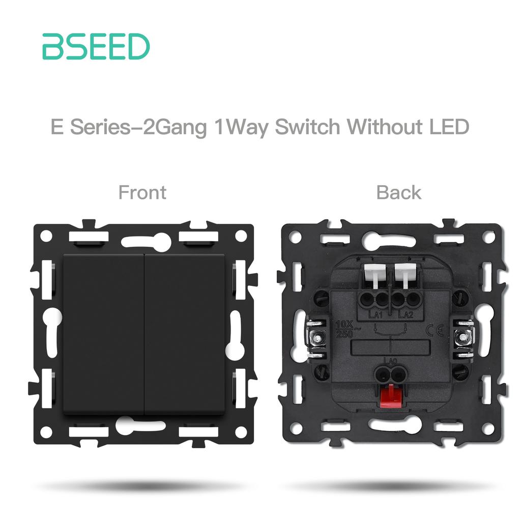 BSEED Switch DIY Modules Light Switch Parts Black Glass/Plastic Frame DIY Combination Wall Sockets TV CAT6 USB-C Charge Key