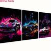 Sports Car Bedroom & Living Room Wall Mural: Decorative Oil Canvas Painting with Pine Wood Frame