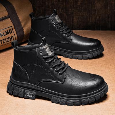 Buty męskie zima nowe nowe średnie i wysokie buty Martin męskie brytyjskie niskie casualowe buty skórzane amerykańskie retro buty robocze