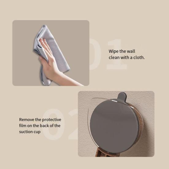 Hanging Towel Rack Suction Cup Design Strong Load-bearing Simple Installation Bathroom Wall Mount Hand Towel Holder