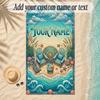 Mermaid Theme Soft Beach Towel Personalized Custom Name Text Towel Portable for Beach Pool Travel