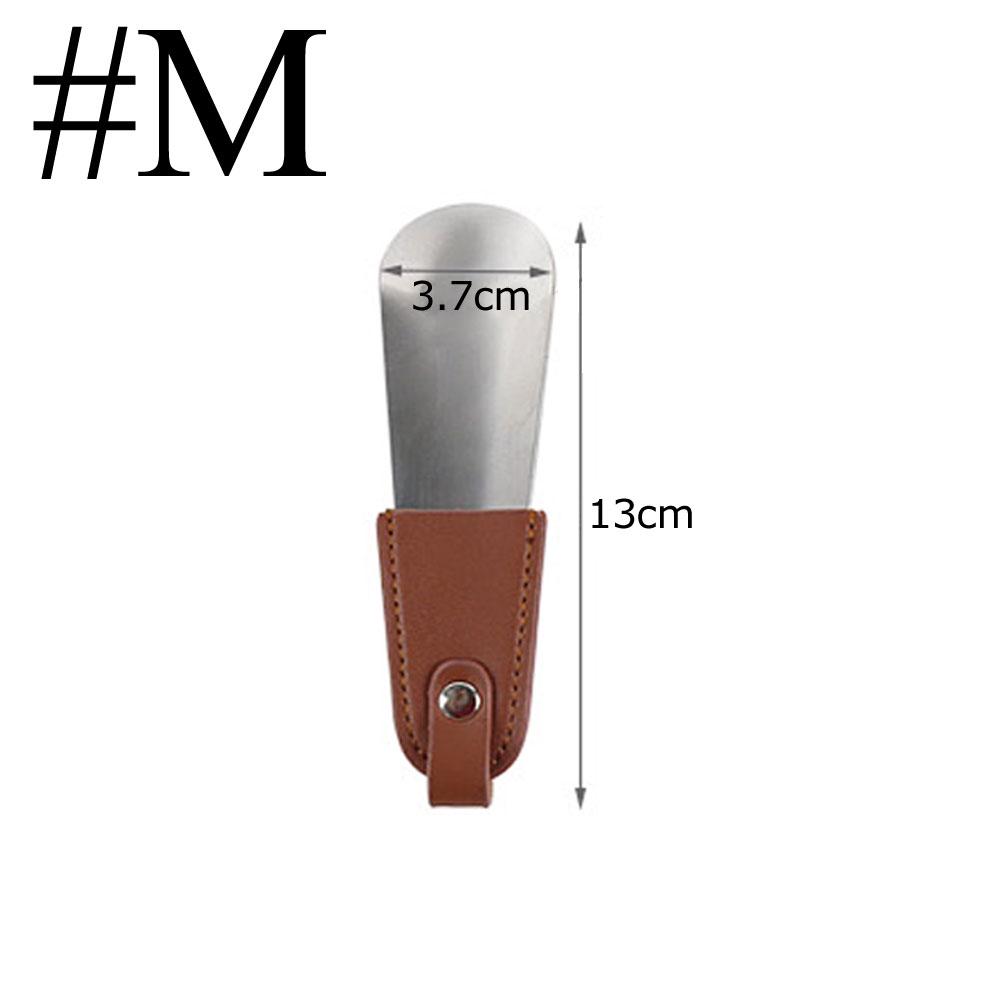 Tcare Stainless Steel Shoe Horn With Leather Handle For Men Women Kids Boots Shoes Health Care Accessory