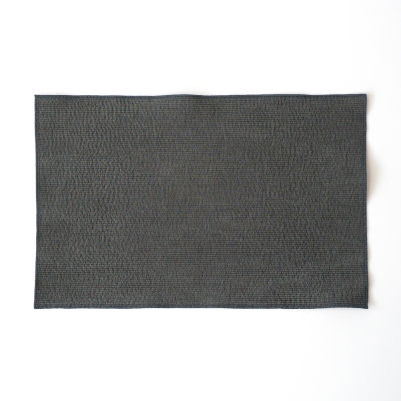 Cotton Quilted Overstitch Table Mat (Charcoal)