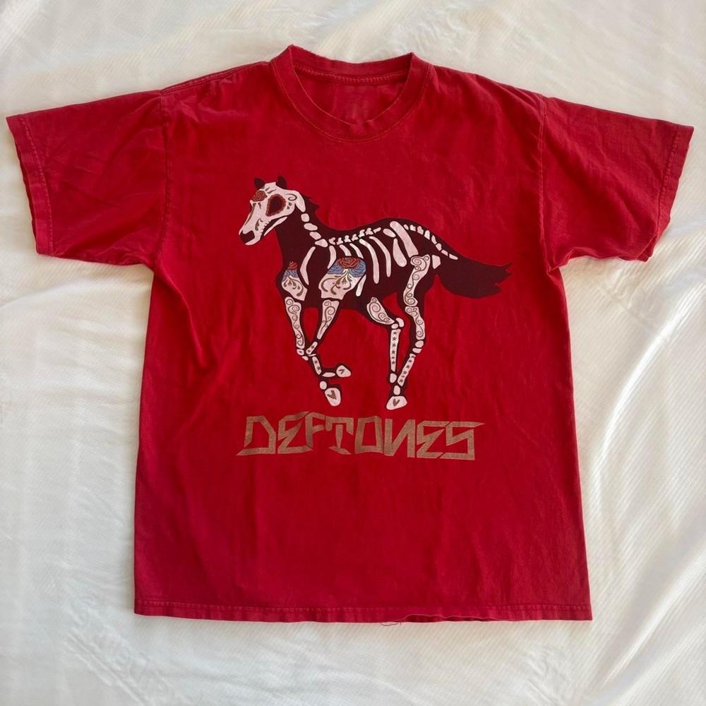 Редкий! Футболка Deftones White Pony Dia De Los, Унисекс Красная футболка, Размер S-5XL Унисекс футболка S