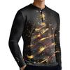 Men's Casual Button-Down Sweatshirt Fashion Printed Long Sleeve Shirt Pullover