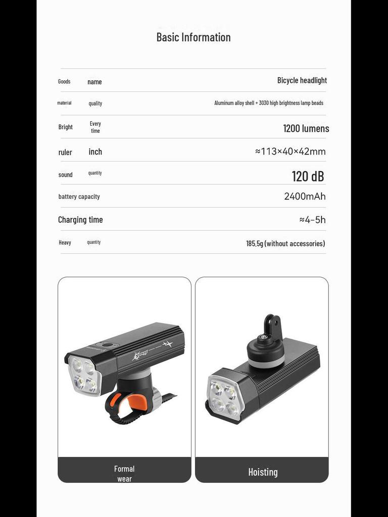 Integrierter windabweisender Lenker Fahrrad-Frontscheinwerfer für Nachtfahrten