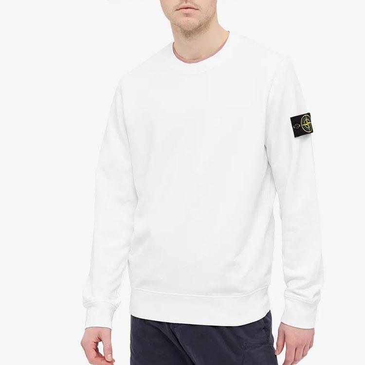 Stone Island Ss21 Sleeve Label Crewneck Sweatshirt Men sweatshirt White 741566060-V0001