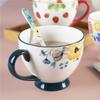 480ml Ceramic Large Oatmeal Mug with Spoon for Breakfast Beverage yoghurt Best Birthday Christmas Gifts for Women Girls Mother's