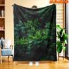 1pc 2D Flat Printing Spring & Summer New Arrival Lush Fern Digital Print Blanket, Suitable for All Seasons, Casual Throw Blanket, 100% Polyester Fiber