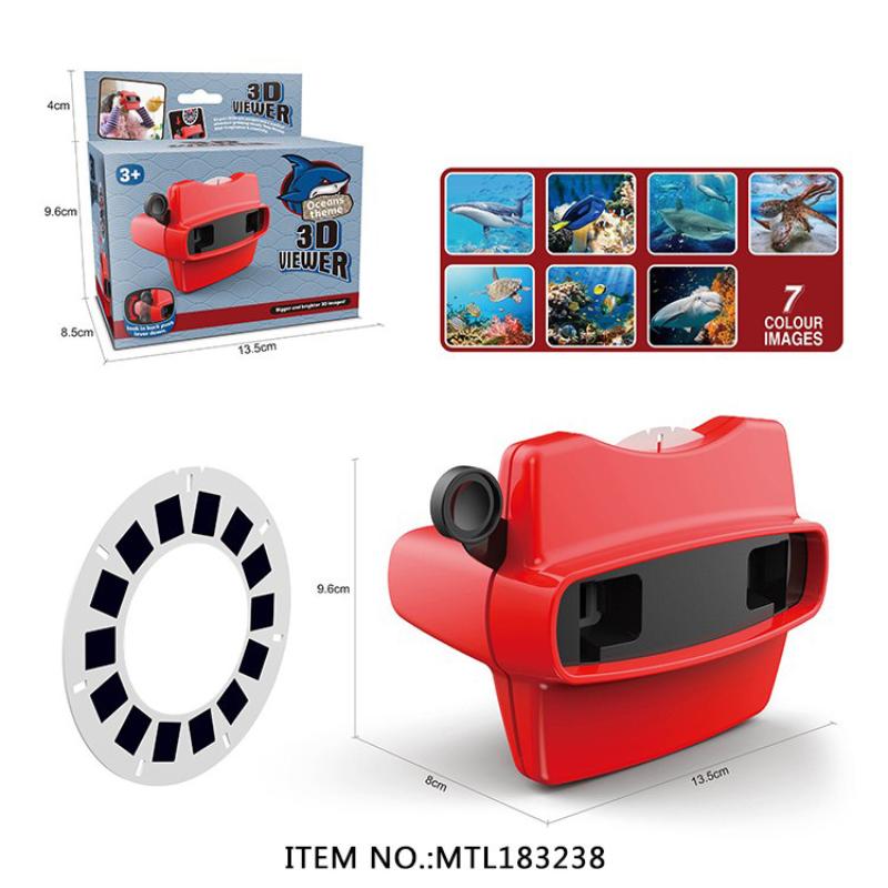 3D View-Master 3D Education Viewing Machine Animal/Ocean/Dinosaur/Space Theme Mini Theater Luminous Toys Children S Gift ocean theme