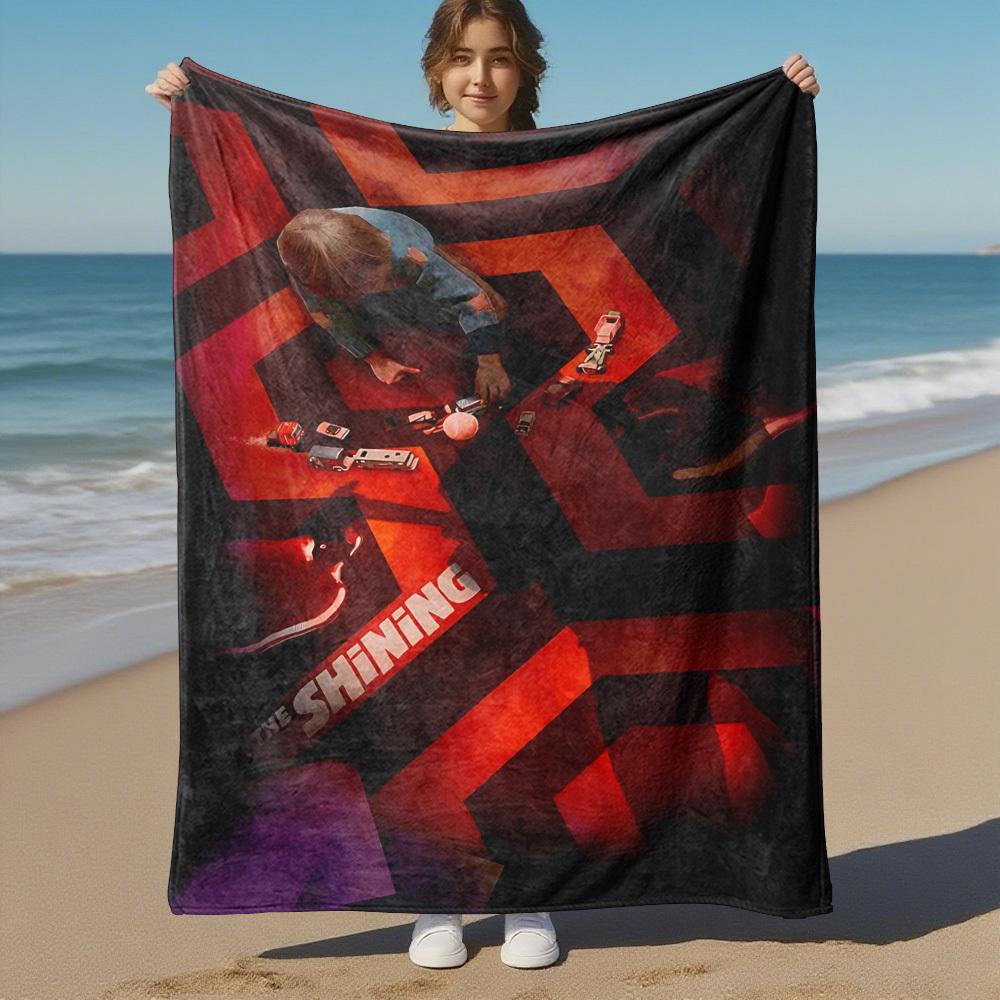 1pc The ShiningOutdoor Flannel Blanket Soft Plush Decor for Picnics, camping,Bedroom, Playroom, or Lunch Break, Perfect Gift