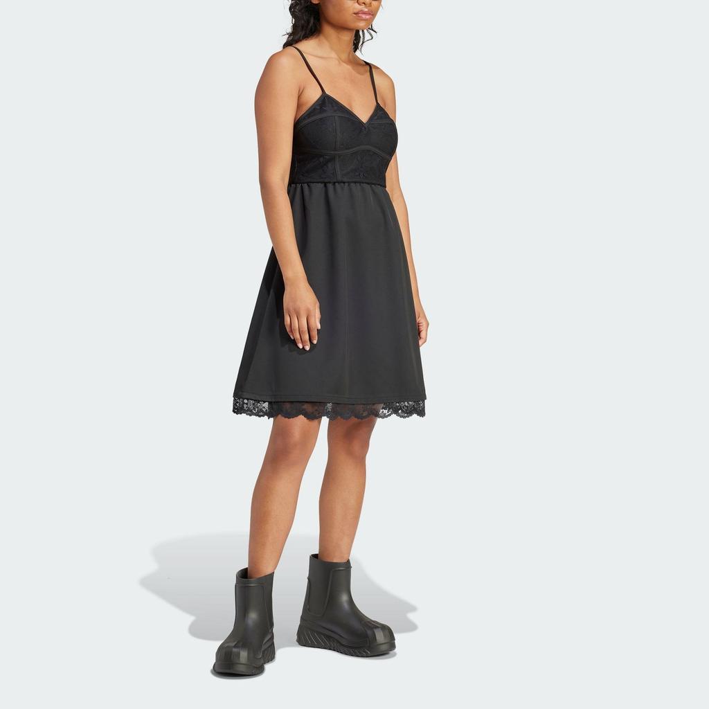 Adidas Originals Lace Dress Casual Sleeveless Bodycon Sports Dress Women Dress Black IX6966