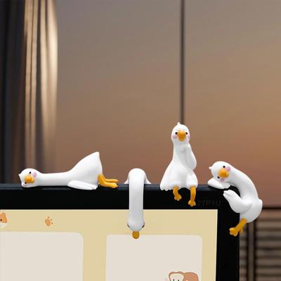 4x 3D Bastelfigur Computerdekorationen, Miniatur-Tierornamente Sammlerskulptur für Auto-Bildschirm
