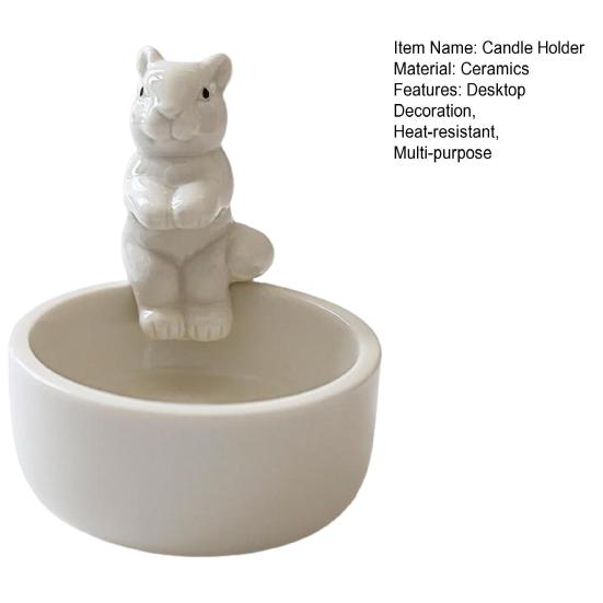 Halloween Ghost Ceramic Candle Holder Gnome Cat Angel Fox Hedgehog Frog Squirrel Candle Stand Candlestick Table Centerpiece Decoration