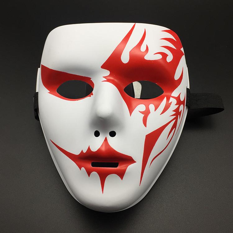 Unique Hand-painted White Full Face Mask For Halloween Costume Parties And Performances