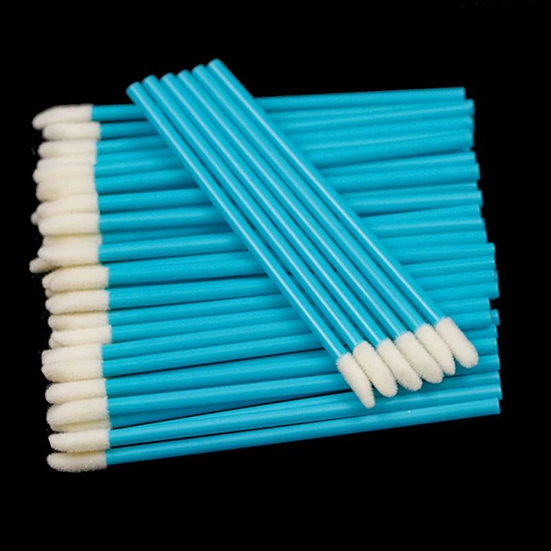 CNKESS 50Pcs Disposable Lip Brushes Lipstick Gloss Applicators Makeup Swabs Micro Cleaning Brush Tools For Eyelash Extension