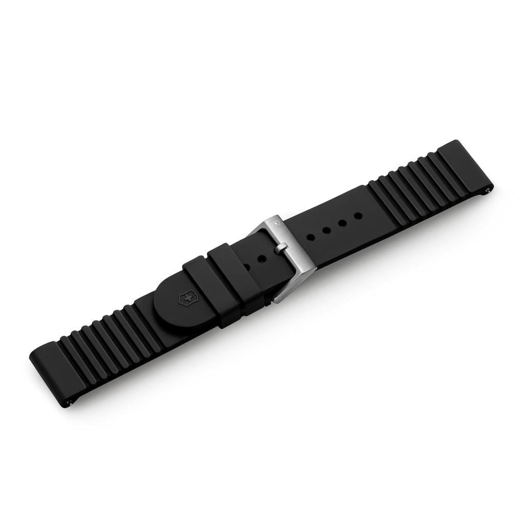 Watch Band 21mm Rubber Strap D1 Pin Buckle Watch Strap Replacement Strap Lightweight Breathable Black [Victorinox] Tool-free [] V.60028