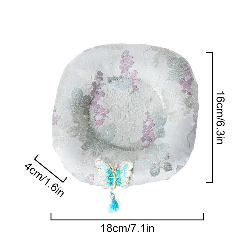 1PC Tea Ceremony Mat Decorative Table Mat 3D Butterfly Chinese Style Teapot Mat Heat-Resistant Fabric Coaster Round with Tassels