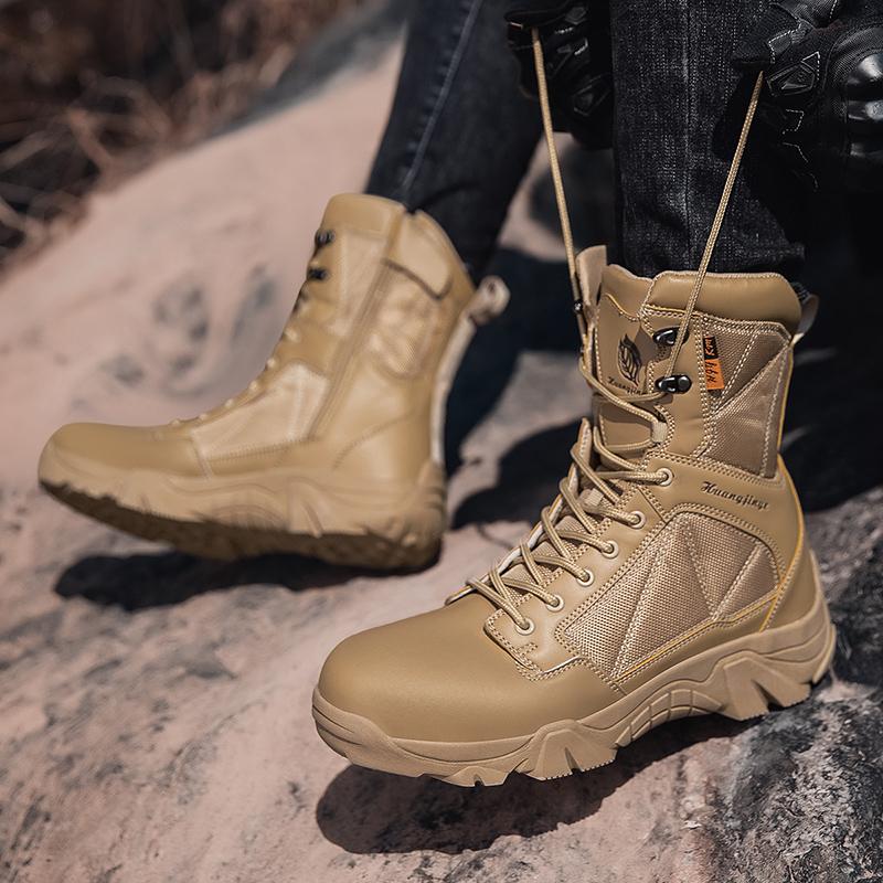 Outdoor Hiking Shoes Men Comfortable Wear-resistant Combat Boots Men Thick-soled Shock-absorbing Casual Ankle Boots Men