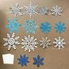 50 Piezas Decoración de Recortes de Copos de Nieve con Tema Invernal para Exhibiciones de Pared de Festivales